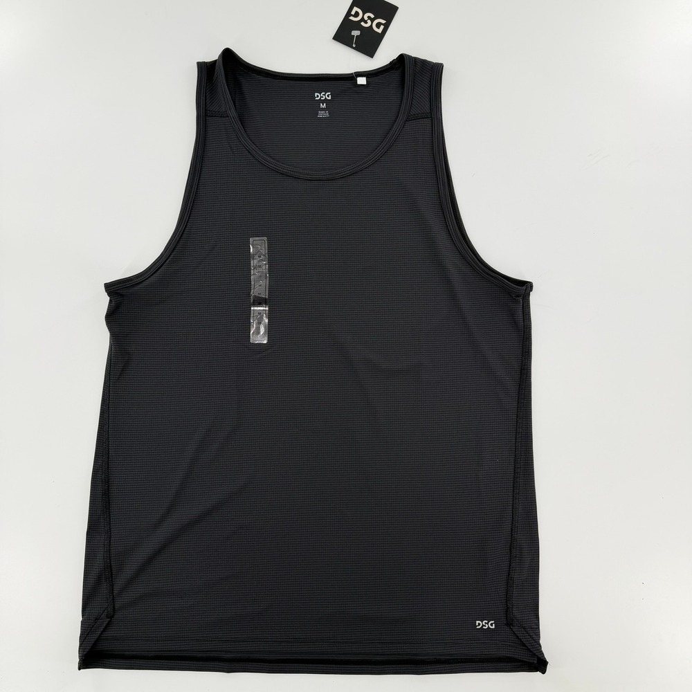 DSG Run Tank Athletic Performance Modern Mens Size Medium Pure Black Sleeveless